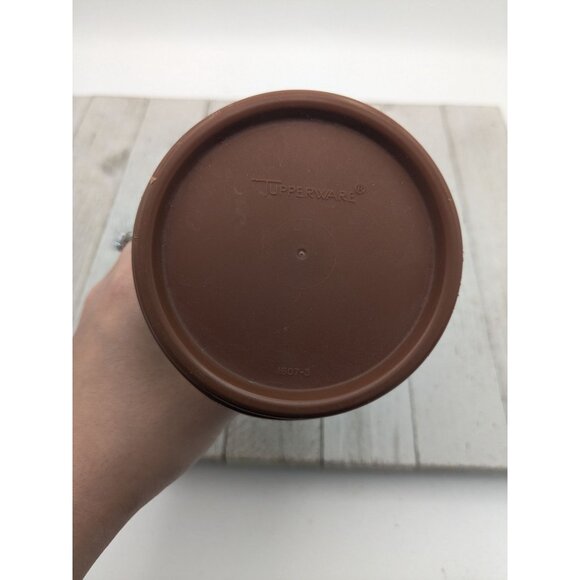 Vintage Tupperware Modular Mates Round Container Brown Lid 22oz - Picture 2 of 5